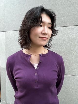 ミディアム パーマ 似合わせパーマ/ 山本銀次郎のヘアスタイル