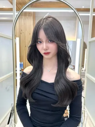 ロング カラー 🇰🇷韓国風くびれ ヘア🇰🇷中村優大のヘアスタイル