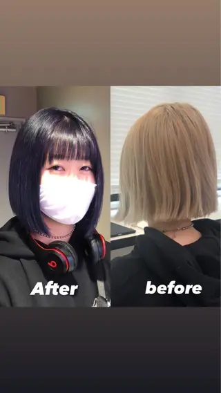 ミディアム カラー パーマ ヘアアレンジ メンズ キッズ ネイル マツエク・マツパ KANAMI 🌏のヘアスタイル