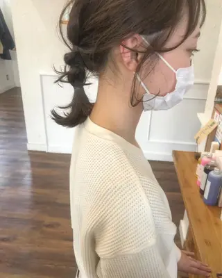 ミディアム カラー 江原 彩華のヘアスタイル