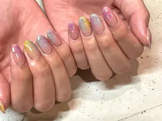 ネイル 韓国/ワンホン/長さ 出しつけ放題🎀のネイルデザイン