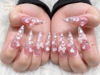 ネイル H-nail ロング/3D/Y2Kのネイルデザイン