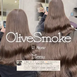 ロング カラー ブリーチ縮毛矯正飛我 韓国ヘア🫧のヘアスタイル
