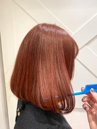 ミディアム カラー 縮毛矯正／ハイライト 💙mai🐈のヘアスタイル
