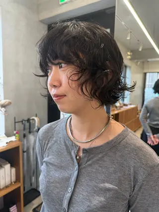 ショート パーマ サカモト ナオミのヘアスタイル