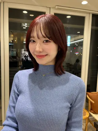 カラー ひなこ♡縮毛矯正/ 艶カラー🤍透明感のヘアスタイル