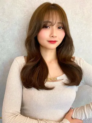 セミロング カラー 上品ヘア🤍顔周り/ レイヤー✨/林遼一郎のヘアスタイル
