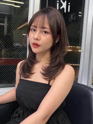 セミロング 🫧バレイヤージュ/ ハイライト/ミズキのヘアスタイル