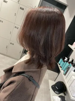 ミディアム カラー レイヤー×髪質改善 ×透明感/杉田 圭のヘアスタイル