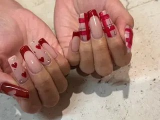 ネイル 韓国/ワンホン/長さ 出しつけ放題🎀のネイルデザイン