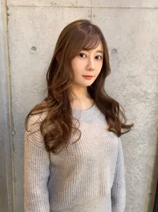 ロング カラー Saki/レイヤー/ 柔色カラー/顔まわりのヘアスタイル