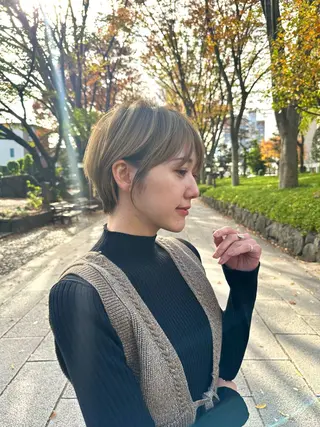 ショート 縮毛矯正/レイヤー taiga🧡のヘアスタイル
