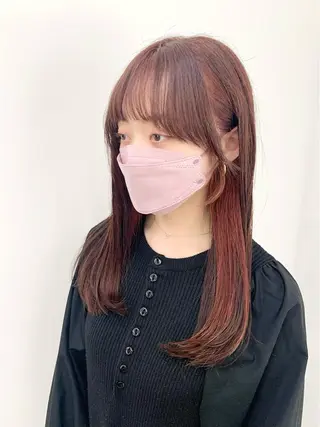 セミロング カラー パーマ ヘアアレンジ キッズ ネイル マツエク・マツパ 似合せレイヤー/ 柔らか透明感カラーのヘアスタイル