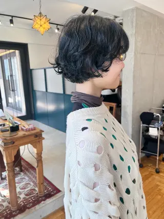 ショート パーマ 暖色/パーマ 🌼クニトウメイのヘアスタイル