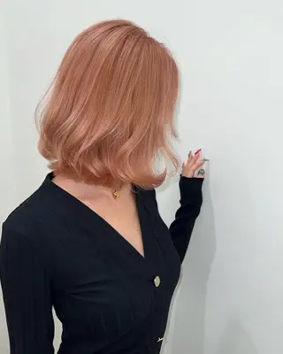 ミディアム カラー ブリーチ 透明感HIDEのヘアスタイル