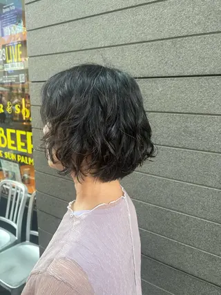 ミディアム パーマ 江口 花のヘアスタイル