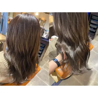カラー 🩵盛れる顔周り/ 艶カラーemi🩵のヘアスタイル