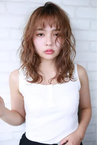 ミディアム カラー パーマ ヘアアレンジ メンズ キッズ ネイル マツエク・マツパ premier modelsのヘアスタイル