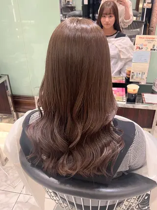ロング カラー コテ巻きパーマ💙 シノヤユイのヘアスタイル