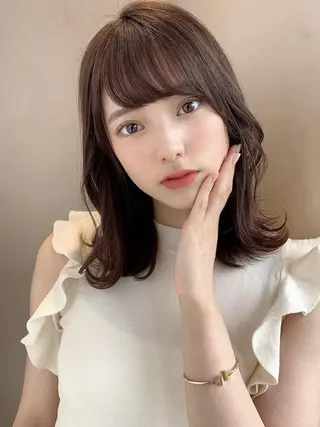セミロング 艶感透明感カラー 🫧たけ🫧のヘアスタイル
