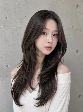 セミロング カラー ヘアアレンジ 🌫️大人韓国ヘア 🌫️naoyaのヘアスタイル