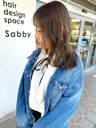 ミディアム Sabby氏川洸希 パーマのヘアスタイル
