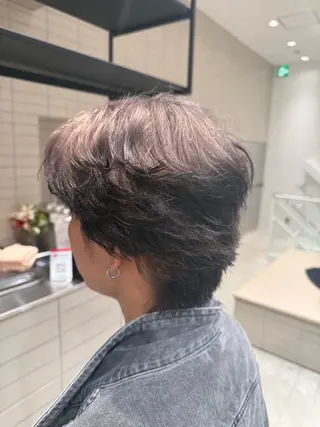ショート カラー ヘアアレンジ メンズ みっちー/縮毛矯正/ 艶カラーのヘアスタイル