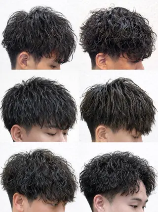 ショート パーマ メンズ トミモト アユムのヘアスタイル