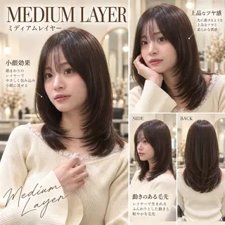 ミディアム カラー 🦋韓国風レイヤー/ 艶髪矯正🦋凛太郎のヘアスタイル