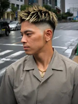 ショート カラー メンズ 浅見 天翔のヘアスタイル