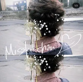 セミロング カラー ヘアアレンジ 川上 智汐のヘアスタイル