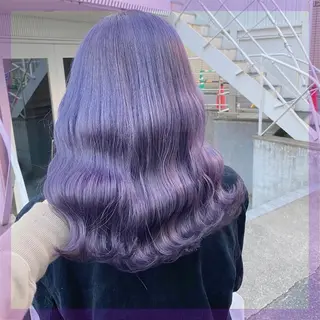 ミディアム カラー ヘアアレンジ マツエク・マツパ ブリーチの髪様 MASATOのヘアスタイル