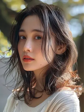 ミディアム 顔周りの似合わせ特化 井手麻梨栄のヘアスタイル