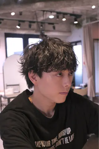 セミロング パーマ メンズ 渋谷パーマNo.1 うえちりくのヘアスタイル