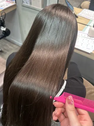 ロング パーマ 透明感カラー/縮毛/ chino🍀のヘアスタイル
