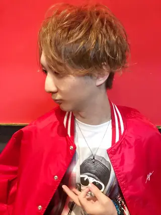 ショート カラー パーマ ヘアアレンジ メンズ 吉川 宙翔のヘアスタイル