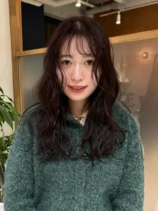 ロング カラー mei|顔まわり ×透明感カラーのヘアスタイル