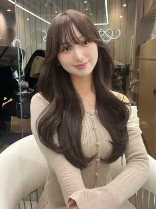 ロング ヘアアレンジ 大宮縮毛矯正🩵 レイヤー 佐藤和のヘアスタイル