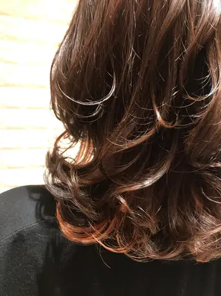 ミディアム カラー パーマ ご新規様限定 透明感カラーKANAのヘアスタイル