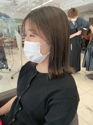 ミディアム カラー パーマ 店長福島成美/髪質 改善縮毛矯正/カラーのヘアスタイル