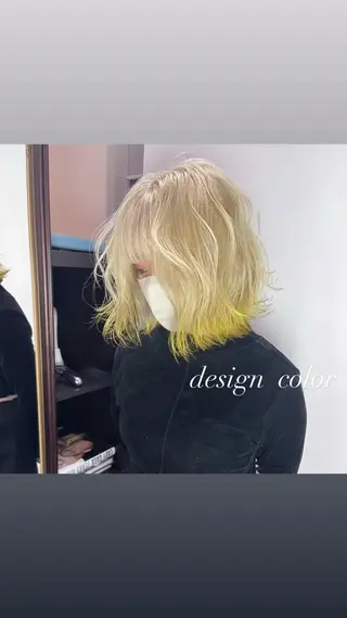 ミディアム カラー 💜ハイトーン💛 マジカルかいちゃんのヘアスタイル