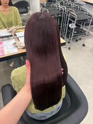 ロング カラー 💗愛され暖色💗 ピンク/レッド💗のヘアスタイル