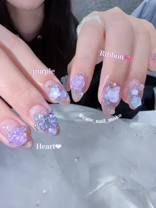 ネイル ️🫧もこ 艶感ネイル🫧のネイルデザイン