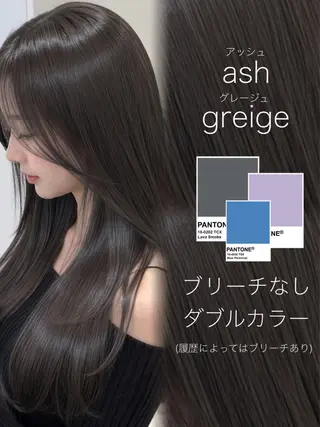 ミディアム カラー ラベンダー💜オリー ブ💚暗髪🖤のヘアスタイル