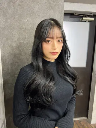 セミロング カラー ヘアアレンジ レイヤー/顔周り 韓国ヘア森田和貴のヘアスタイル