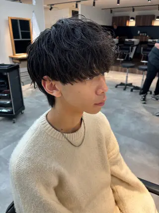 パーマ メンズ 船橋駅フェザーパーマ ニュアンスパーマ保立のヘアスタイル