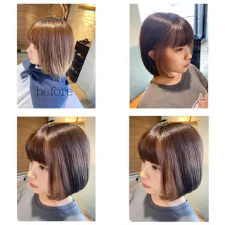 カラー 🩵盛れる顔周り/ 艶カラーemi🩵のヘアスタイル