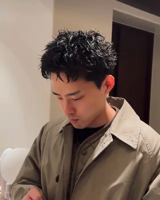 ショート パーマ メンズ ラフショート メンズパーマ 丸山のヘアスタイル