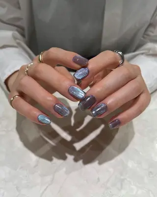 ネイル Shis_🦄shi 韓国風キラキラネイルのネイルデザイン