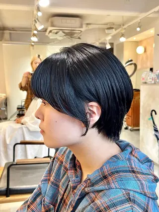 ショート 横浜/カットパーマ モデル/佐藤桃香のヘアスタイル